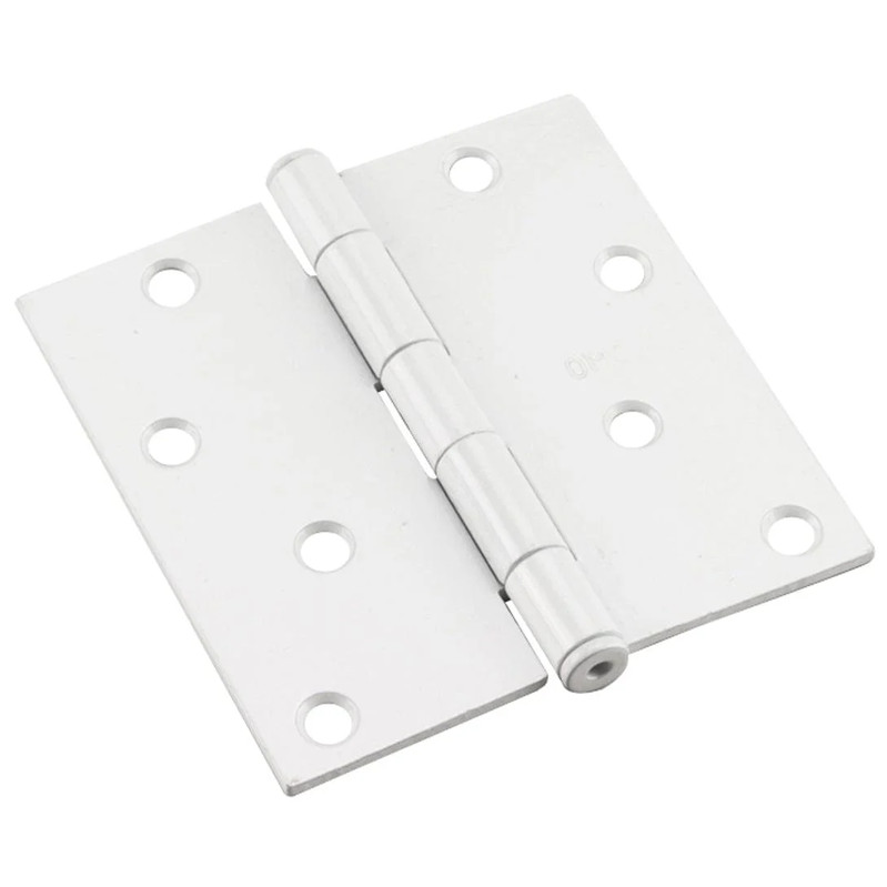 Full Mortise Butt Hinge - Size:4" - Finish:White - Corner Type:Square Corner